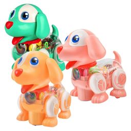 AKN TOYS Gear Transparent Walking Dog Toy  With Lights Music Electric Walking Dog Musical Toys Gear Puppy Toy Toddler Light Up Pet With Sound  (Pack of 1 Color May Vary)-27