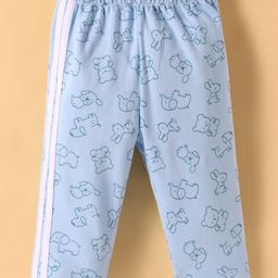 Tango Interlock Knit Full Length Track Pant With Animal Print - Light Blue-picture-26