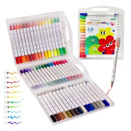 YAMAMA Acrylic Marker Colors Double Sided Marker Pen 48 Vibrant Colors, Water-Based Paint Markers for DIY Crafts, Rock Painting, Canvas, Glass & More DIY Color Marker - (Pack of 48Multicolor)-image-72