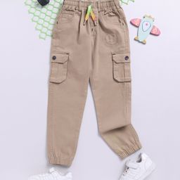 TOONYPORT Cotton Solid Cargo Trousers - Beige-image-89