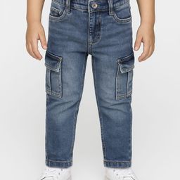Babyhug Denim Full Length Washed Jeans With Stretch & Pockets - Blue-picture-6