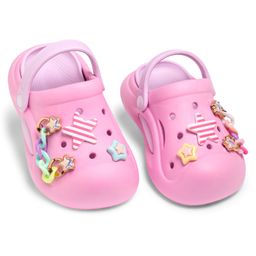 KIDLINGSS Stars Applique Detailed Perforated Slingback Clogs - Dark Pink-image-20