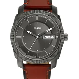 Fossil Men Grey Dial & Brown Leather Straps Analogue Watch FS5900-14