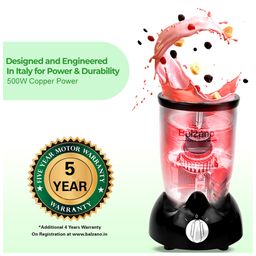 Balzano High Speed Nutri-PRO Bullet Mixer Grinder (Powerful 500W) Blender for Smoothies and Juices/Smoothie Maker - 2 Jars & 2 Blades, Mixer Grinder with Pulse Function, Italian Design & Technology image 2
