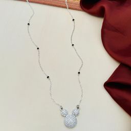 Anouk Silver-Plated Artificial Stones and Beads Mangalsutra-14