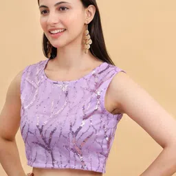 Frolic Rolic Net Sequinned Embellished Saree Blouse image 4