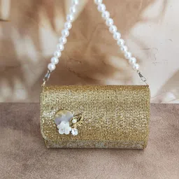 Adwita Embellished Structured Handheld Bag with Bow Detail-7