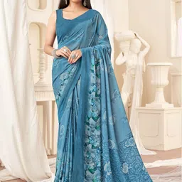 Mitera Floral Poly Georgette Saree-image-80