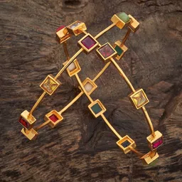Kushal's Fashion Jewellery Women Multi Gold-Plated Antique Bangle-26
