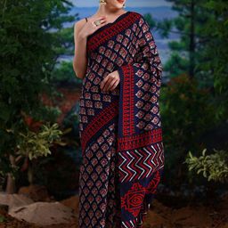 Anouk Rustic Bagh Silk Blend Bagh Saree-3