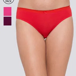 Candyskin Women Red & Pink Pack Of 3 Solid Bikini Briefs-picture-29