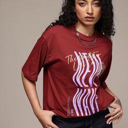 The Roadster Life Co. Printed Drop-Shoulder Sleeves Pure Cotton Oversized T-shirt-picture-12