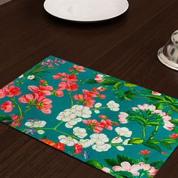 SEJ by Nisha Gupta Green Set of 8 Floral Print Table Mats image 2