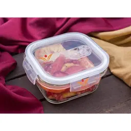 Femora Borosilicate Glass Square Container with Air Vent Lid (800 ml) - Set of 1-12