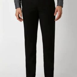 Van Heusen Black Cotton Slim Fit Trousers-image-83