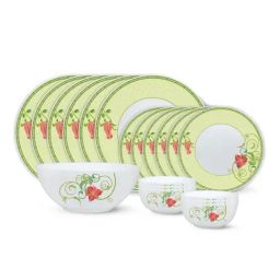 Larah by Borosil Kohinoor White Opalware 19 Pieces Dinner Set-32