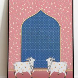 Indian Classic Art Multicolor Canvas Abstract Wall Art-46