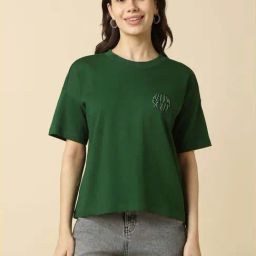 Allen Solly Green Cotton Regular Fit T-Shirt-image-96