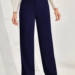 TOOCHKI Women Relaxed Straight Leg High-Rise Flat-Front Trousers-picture-1