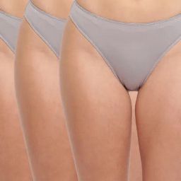 BASIICS by La Intimo Grey Bikini Panty (Pack Of 3)-image-60