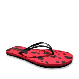 Clog London Women's Black & Red Printed Flip Flops-image-9