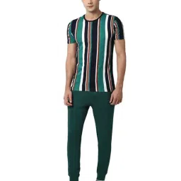 Peter England Green Regular Fit T-Shirt & Joggers Set-picture-2