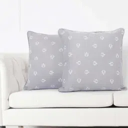Swayam Grey & White Cotton 240 TC Cushion Covers - Set of 2-image-25