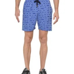 Vimal Jonney Sky Blue Self Design Shorts-picture-6