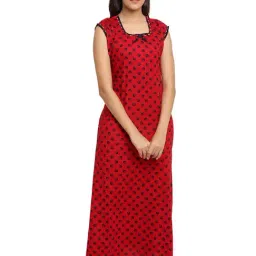 Secret Wish Red & Black Polka Dot Nighty-image-28