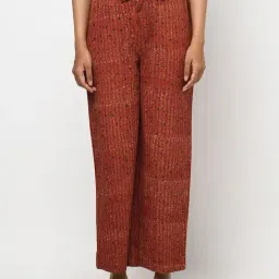 Fabindia Brown Cotton Printed Palazzos-image-3