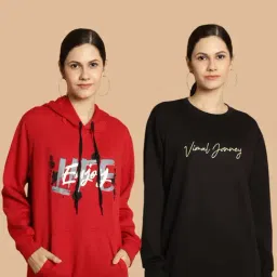 Vimal Jonney Maroon & Black Printed Sweatshirt - Pack Of 2-picture-19