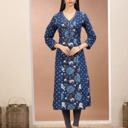 Cotton Culture Blue Cotton Printed Kurta-image-53