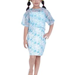 Tiny Girl White Barbie Printed Dress-image-41