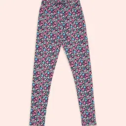 Pantaloons Junior Navy & Pink Floral Print Leggings-picture-21
