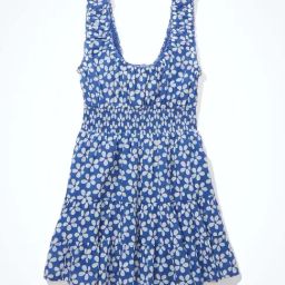 American Eagle Outfitters Blue Cotton Printed A-Line Dress-image-57