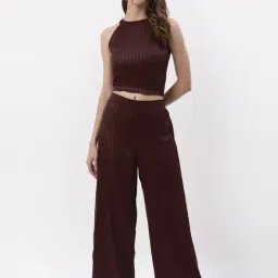 studiorasa Brown Striped Top Palazzo Set-image-55