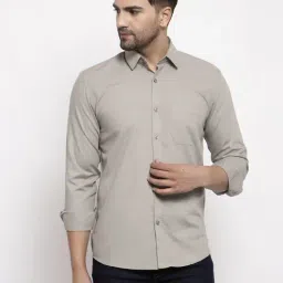 Jainish Silver Cotton Regular Fit Shirt-image-49