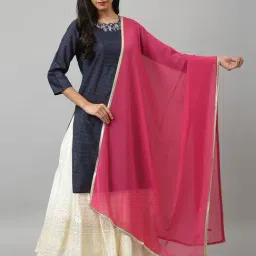 W Pink Plain Dupatta-picture-33