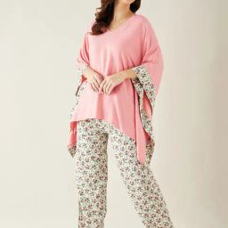The Kaftan Company Pink Kaftan Top With Pyjamas-picture-38