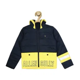 Allen Solly Junior Blue & Yellow Color Block Full Sleeves Jacket-image-20