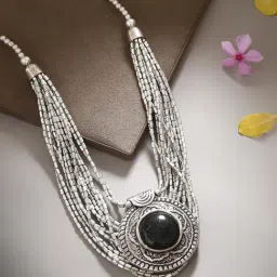 Imli Street Black & Silver Necklace-19