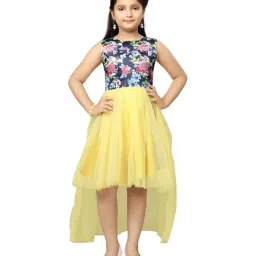 Aarika Kids Yellow Floral Print Dress-image-62