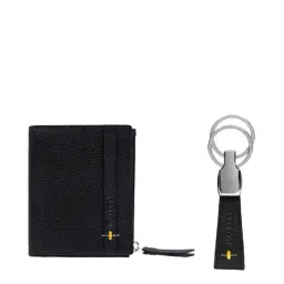 Mai Soli Black & Yellow Leather Wallet & Key Ring Gift Set-41