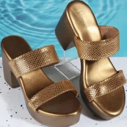 Metro Women's Antique Gold Casual Sandals-picture-8