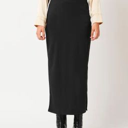 Globus Black Self Design Maxi Skirt-image-74