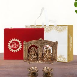 INTERNATIONAL GIFT 3 Pieces Copper-Toned Laxmi Ganesh Religious Idol Showpiece-image-7