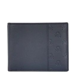 United Colors of Benetton Genaro Navy Leather Textured Bi-Fold Wallet-image-20