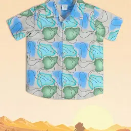 MINIKLUB Kids Green & Blue Printed Shirt-image-14