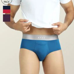 XYXX Multicolor Micro Modal Briefs - Pack of 3-image-50
