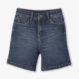 Ed-a-Mamma Kids Blue Solid Denim Shorts-image-51